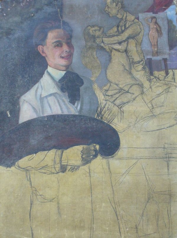 Jankay Tibor: Fiatalkori önarckép, 1918-19 körül, olaj, vászon, 125x90 cm